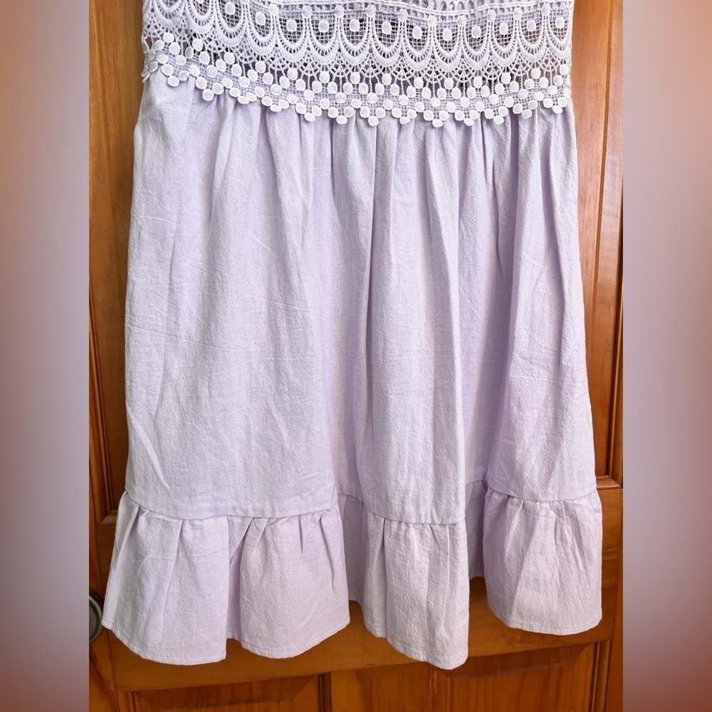 Zaful Lilac Lightweight Lace Accent Sleeveless V-Neck Dress Size S (US 4) - Picture 4 of 8